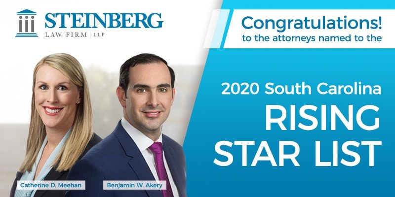 Dos abogados de Steinberg Law Firm nombrados en la lista de Rising Stars de South Carolina 2020